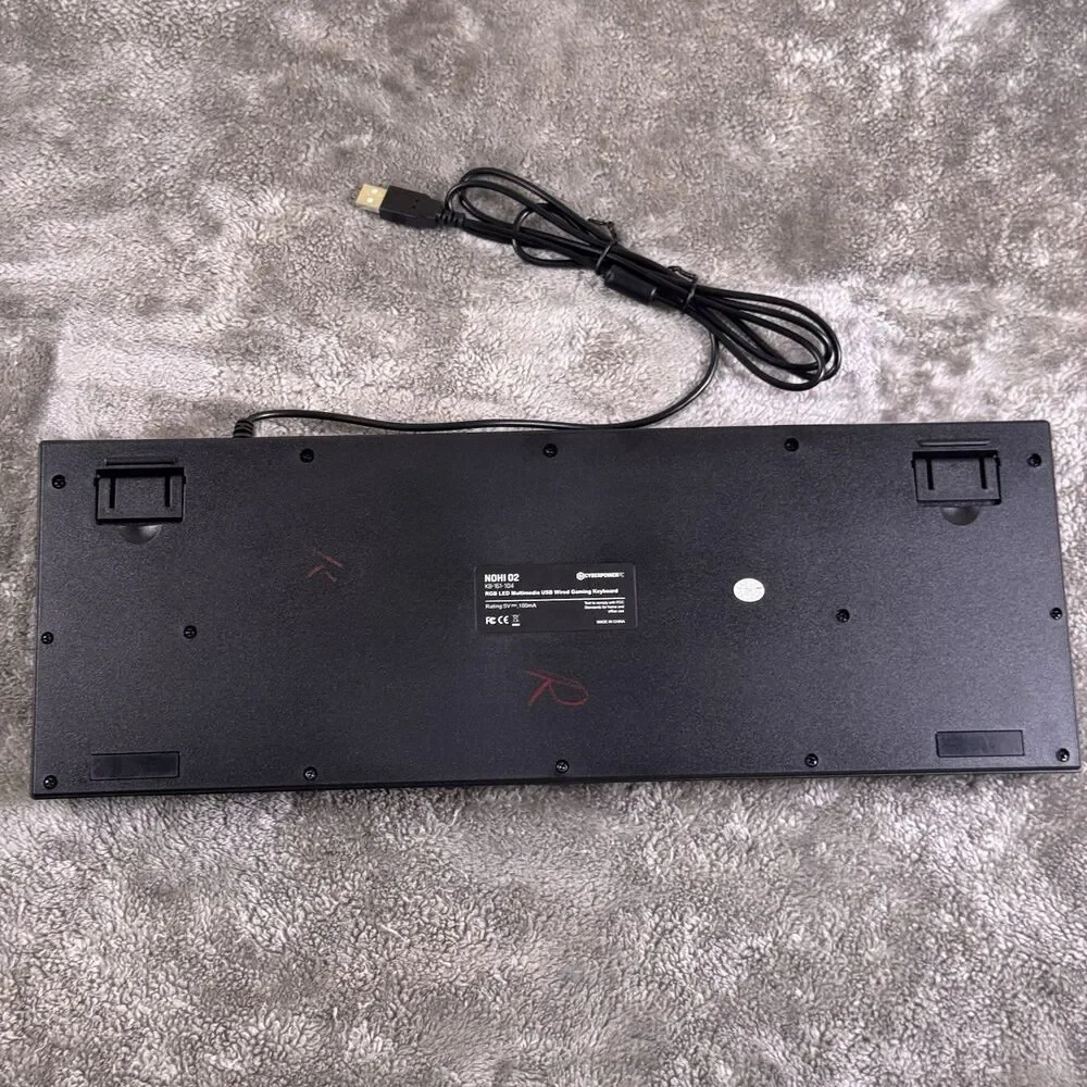 CyberPowerPC NOHI 02 RGB USB Gaming Keyboard Wired 104 Key Full Size Membrane